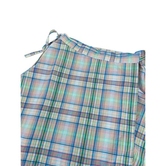 Vintage Plaid Wrap Midi Skirt with Pockets | No Size Label - Picture 4 of 4